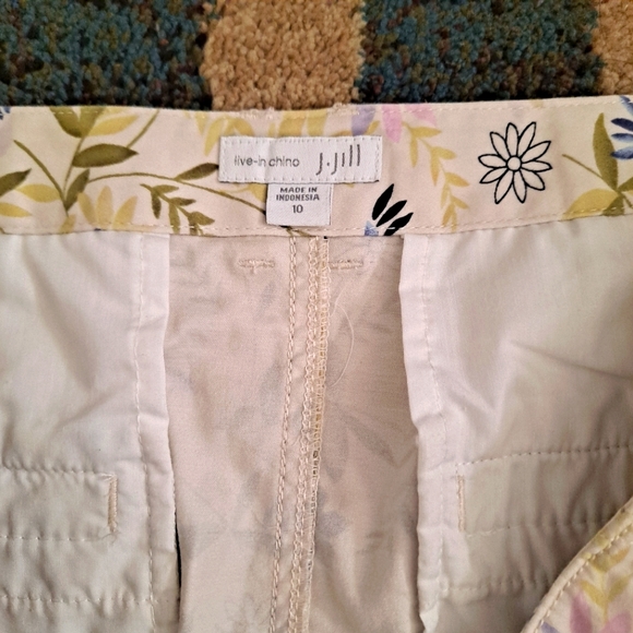 J Jill Skirt Live In Womens Sz 10 Multi-Color Floral Cotton Blend Stretch Zip - Picture 3 of 3